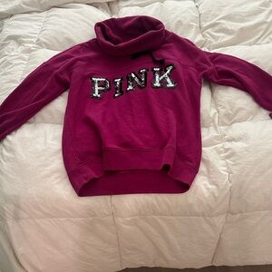 PINK Victoria's Secret Fuchsia Hoodie with Sequin Detail